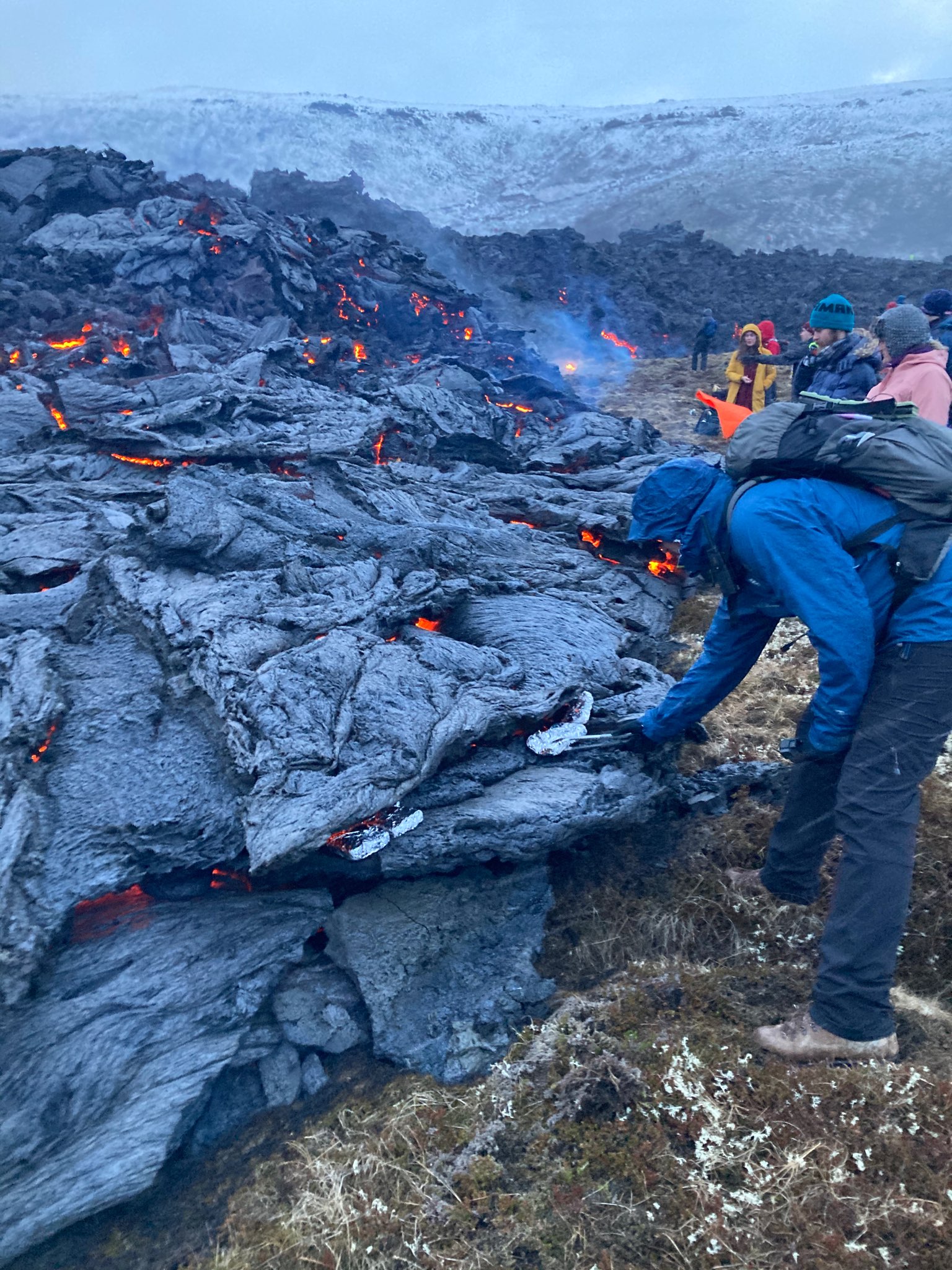 Making dinner on the hot lava
