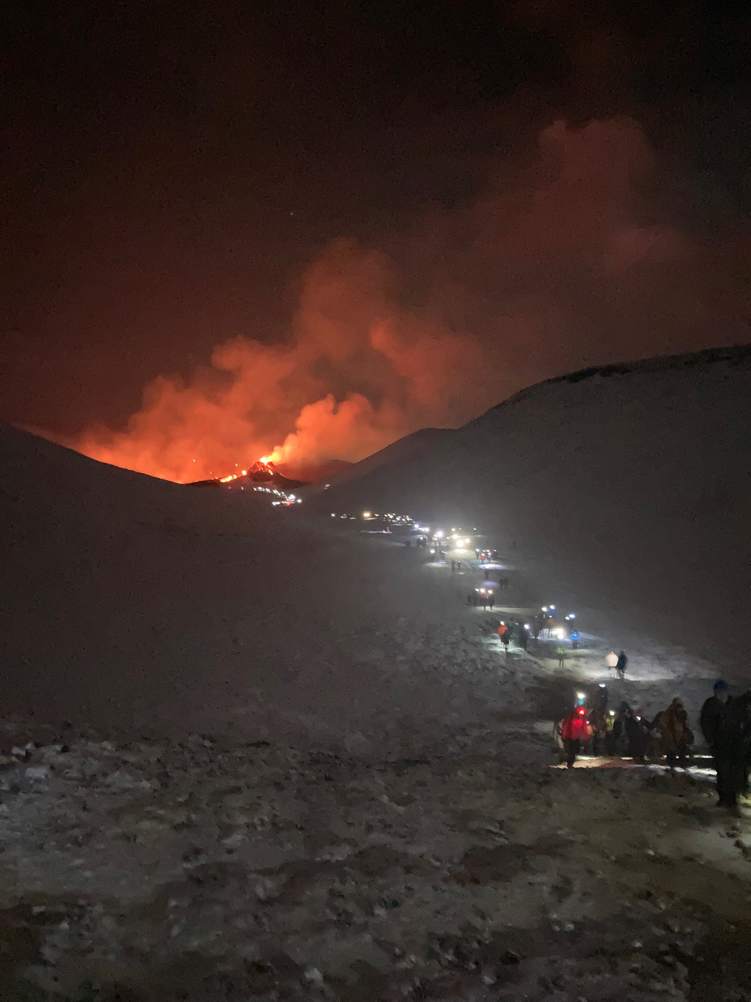 Walking up to the eruption.