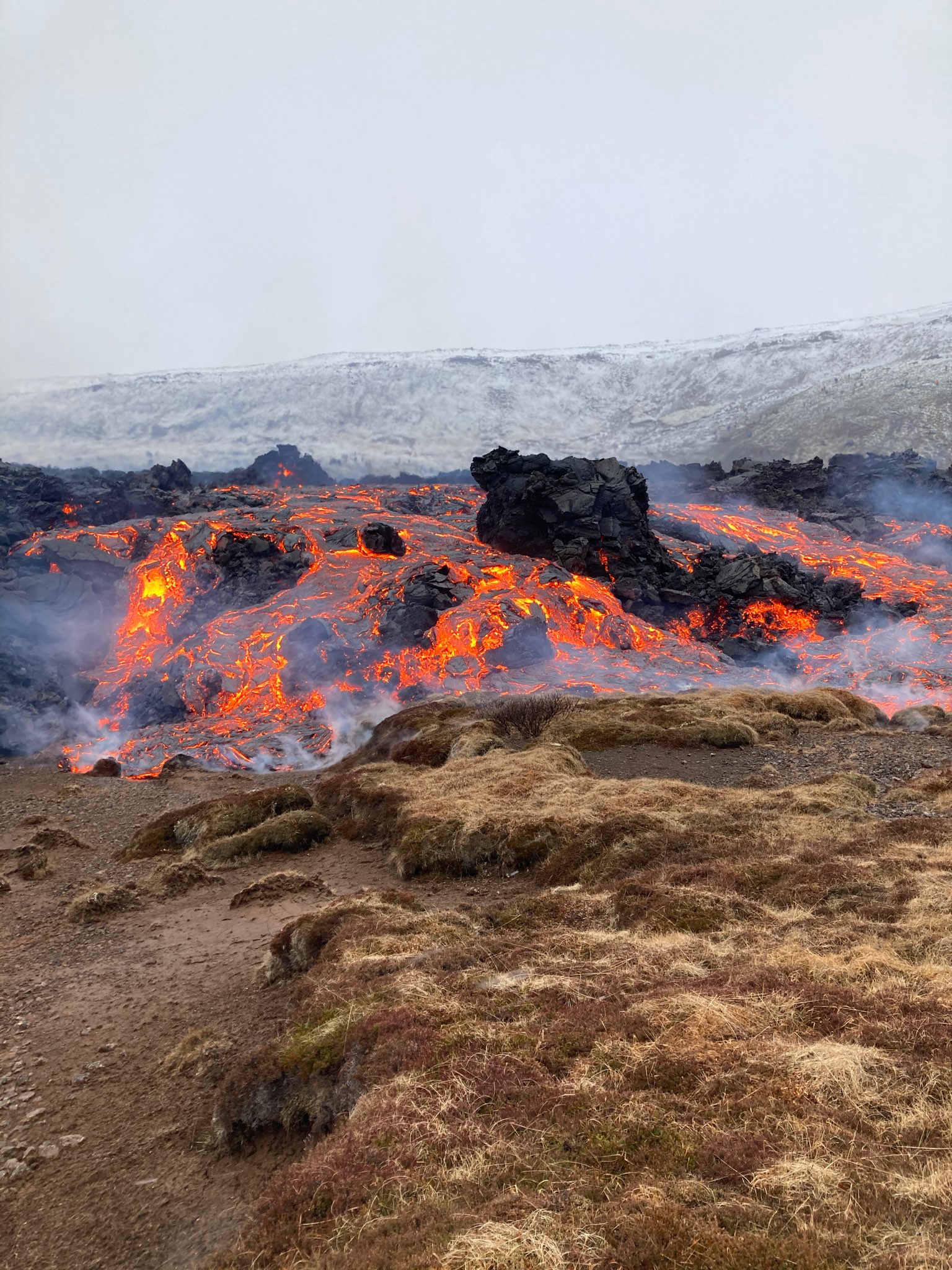 Rivers of lava permanently fill up the valley.